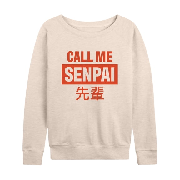 Instant Message - Call Me Senpai - Women's French Terry Long Sleeve Pullover