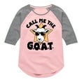 thumbnail image 1 of Instant Message - Call Me The Goat - Toddler And Youth Girls Raglan Graphic T-Shirt, 1 of 6