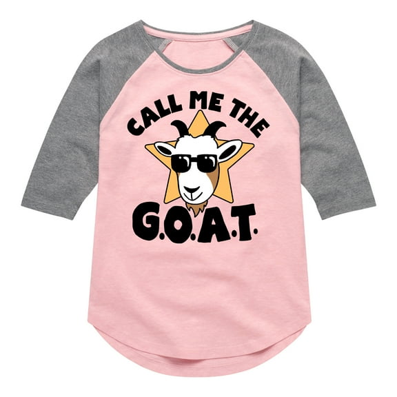 Instant Message - Call Me The Goat - Toddler And Youth Girls Raglan Graphic T-Shirt