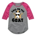 thumbnail image 1 of Instant Message - Call Me The Goat - Toddler And Youth Girls Raglan Graphic T-Shirt, 1 of 6