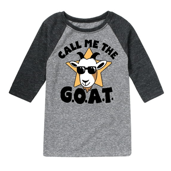 Instant Message - Call Me The Goat - Toddler And Youth Raglan Graphic T-Shirt