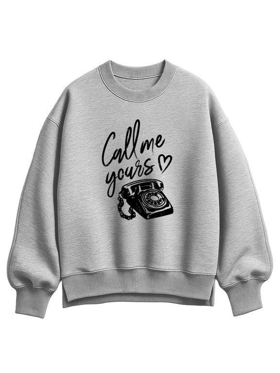 - Call Me Yours Women's Oversized Fleece Crew Sweatshirt