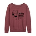thumbnail image 1 of Instant Message - Calling In Sick Of Sh-t  - Women's Lightweight French Terry Long Sleeve Shirt, 1 of 6