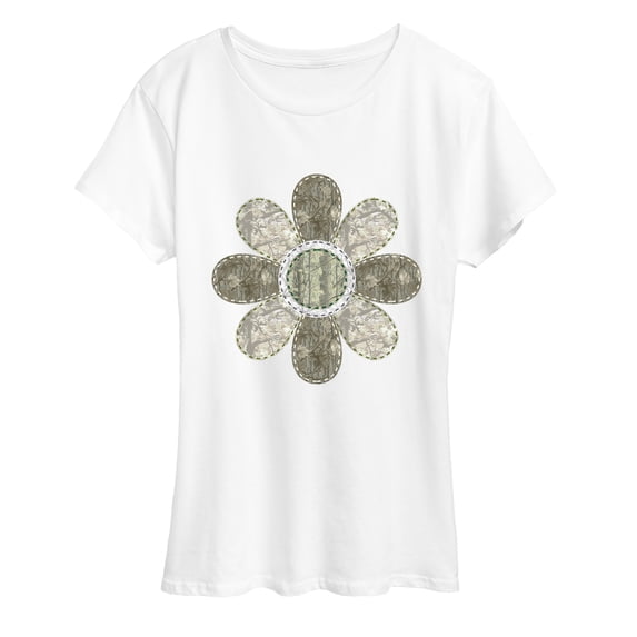 Instant Message - Camo Flower Short Sleeve Graphic T-Shirt
