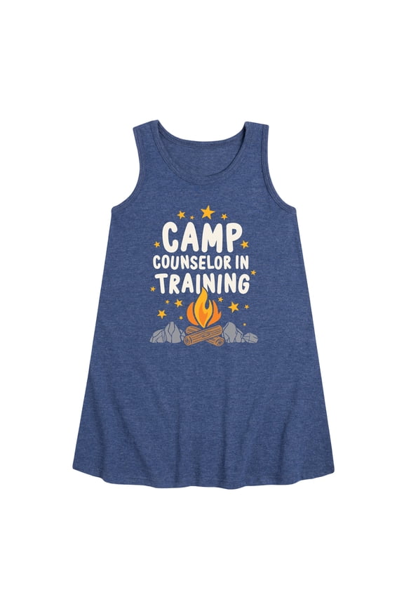 - Camp Counselor In Training Graphic Sleeveless Aline Dress
