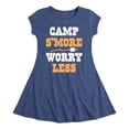 thumbnail image 1 of Instant Message - Camp Smore Worry Less - Toddler And Youth Girls Fit And Flare Dress, 1 of 1
