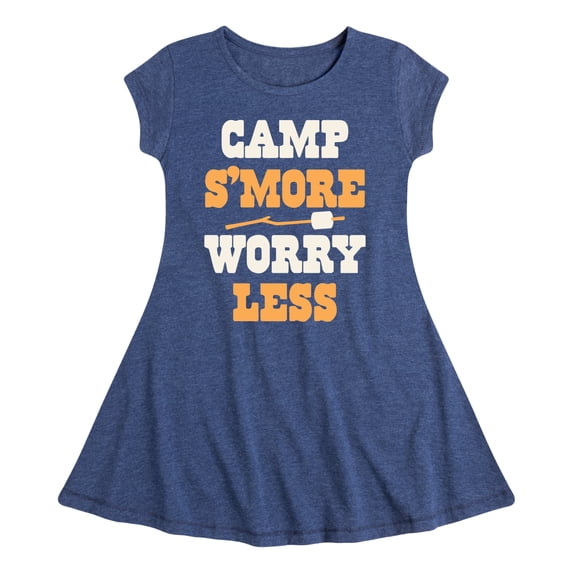 Instant Message - Camp Smore Worry Less - Toddler And Youth Girls Fit And Flare Dress