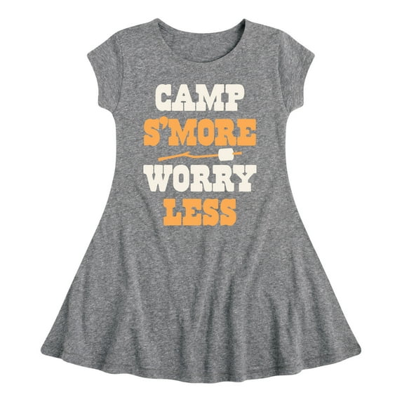 Instant Message - Camp Smore Worry Less - Toddler And Youth Girls Fit And Flare Dress