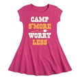 thumbnail image 1 of Instant Message - Camp Smore Worry Less - Toddler And Youth Girls Fit And Flare Dress, 1 of 1