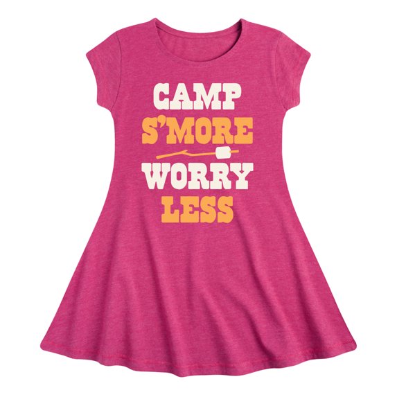Instant Message - Camp Smore Worry Less - Toddler And Youth Girls Fit And Flare Dress