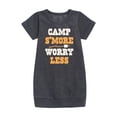 thumbnail image 1 of Instant Message - Camp Smore Worry Less - Toddler And Youth Girls Fleece Dress, 1 of 1