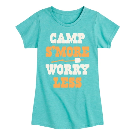 Instant Message - Camp Smore Worry Less - Toddler And Youth Girls Short Sleeve Graphic T-Shirt