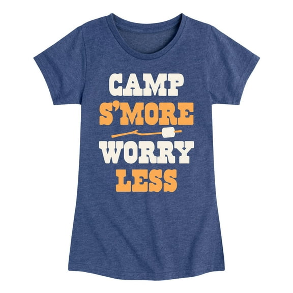 Instant Message - Camp Smore Worry Less - Toddler And Youth Girls Short Sleeve Graphic T-Shirt