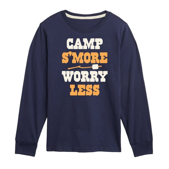 Instant Message - Camp Smore Worry Less - Toddler And Youth Long Sleeve Graphic T-Shirt