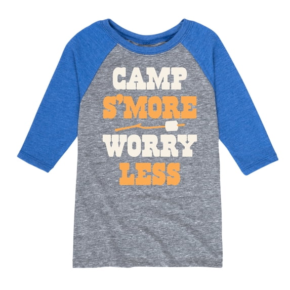 Instant Message - Camp Smore Worry Less - Toddler And Youth Raglan Graphic T-Shirt