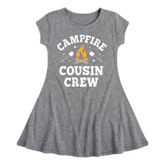 Instant Message - Campfire Cousin Crew - Toddler & Youth Girls Fit & Flare Dress
