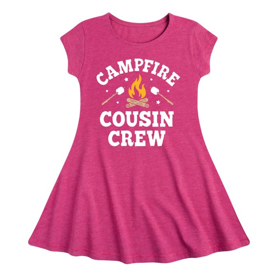 Instant Message - Campfire Cousin Crew - Toddler & Youth Girls Fit & Flare Dress