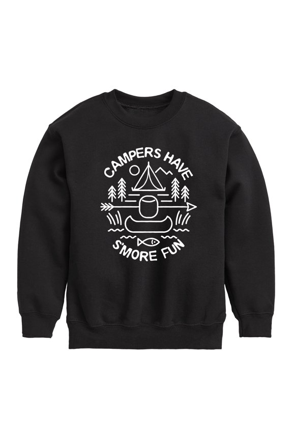 - Camping - Campers Have S'more Fun - Toddler & Youth Crewneck Fleece Sweatshirt