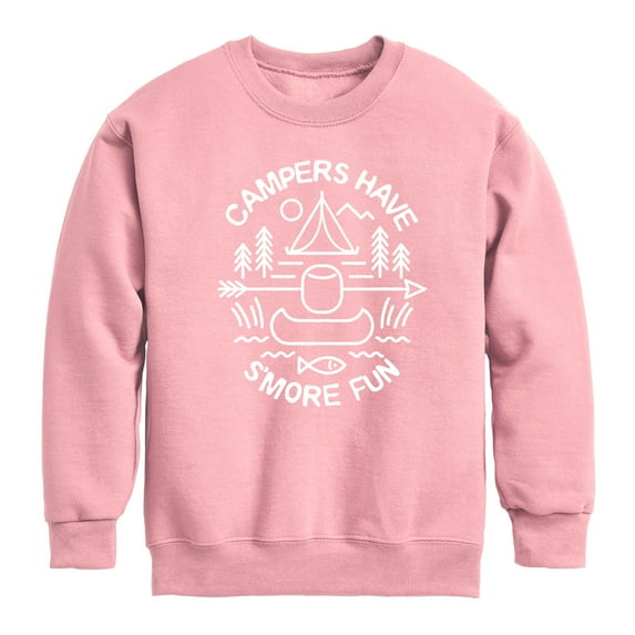 Instant Message - Camping - Campers Have S'more Fun - Toddler & Youth Crewneck Fleece Sweatshirt