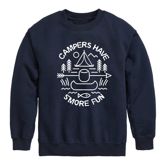 Instant Message - Camping - Campers Have S'more Fun - Toddler & Youth Crewneck Fleece Sweatshirt