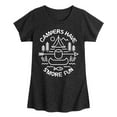 thumbnail image 1 of Instant Message - Camping - Campers Have S'more Fun - Toddler & Youth Girls Short Sleeve Graphic T-Shirt, 1 of 6