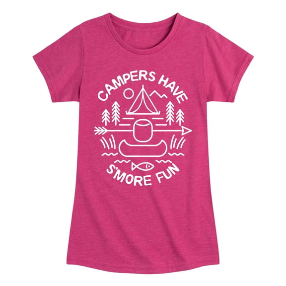 Instant Message - Camping - Campers Have S'more Fun - Toddler & Youth Girls Short Sleeve Graphic T-Shirt