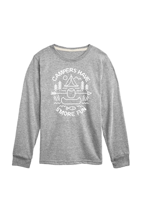 - Camping - Campers Have S'more Fun - Toddler & Youth Long Sleeve Graphic T-Shirt