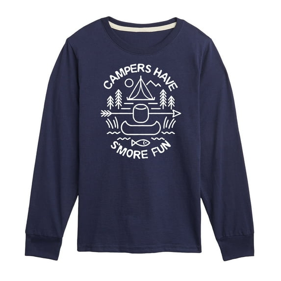 Instant Message - Camping - Campers Have S'more Fun - Toddler & Youth Long Sleeve Graphic T-Shirt