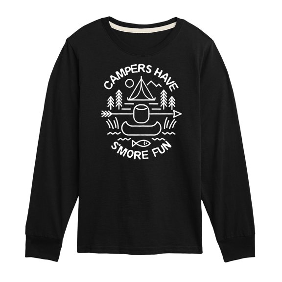 Instant Message - Camping - Campers Have S'more Fun - Toddler & Youth Long Sleeve Graphic T-Shirt
