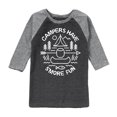 thumbnail image 1 of Instant Message - Camping - Campers Have S'more Fun - Toddler & Youth Raglan Graphic T-Shirt, 1 of 7