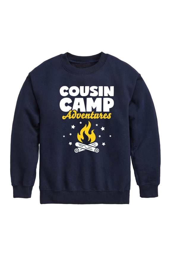 - Camping - Cousin Camp Adventures - Toddler & Youth Crewneck Fleece Sweatshirt