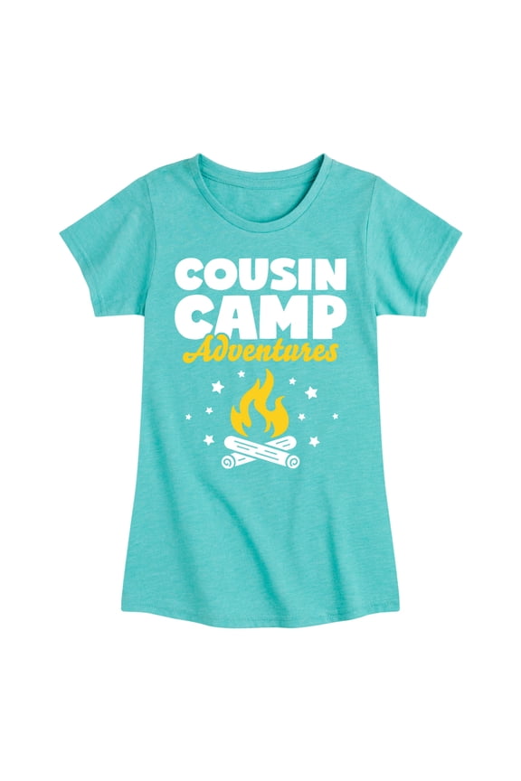 - Camping - Cousin Camp Adventures - Toddler & Youth Girls Short Sleeve Graphic T-Shirt