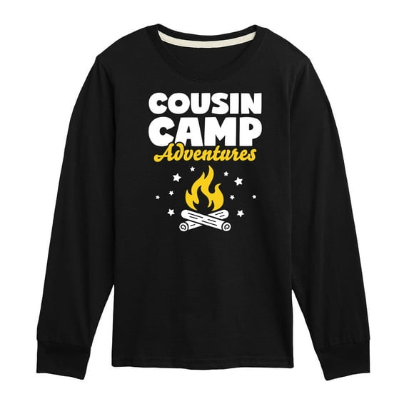 Instant Message - Camping - Cousin Camp Adventures - Toddler & Youth Long Sleeve Graphic T-Shirt