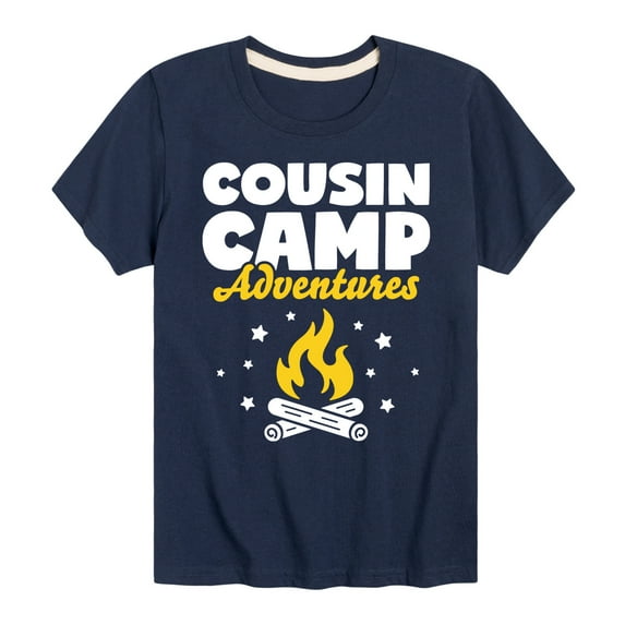 Instant Message - Camping - Cousin Camp Adventures - Toddler & Youth Short Sleeve Graphic T-Shirt
