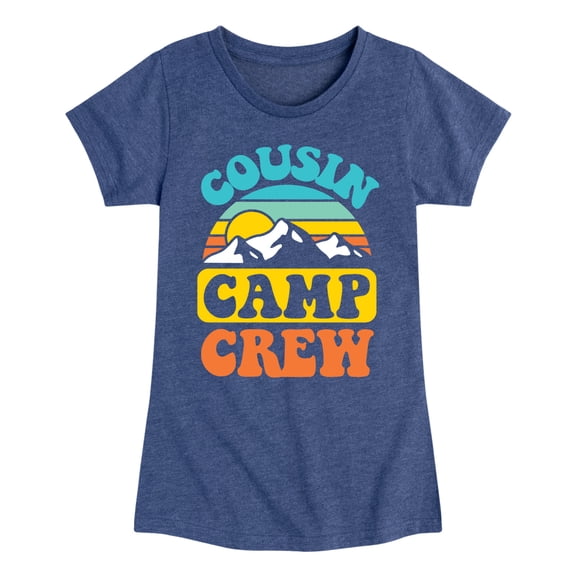 Instant Message - Camping - Cousin Camp Crew - Toddler & Youth Girls Short Sleeve Graphic T-Shirt