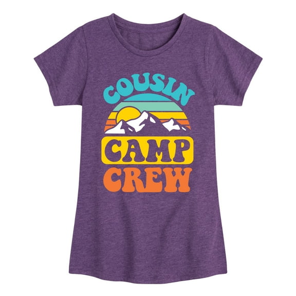 Instant Message - Camping - Cousin Camp Crew - Toddler & Youth Girls Short Sleeve Graphic T-Shirt