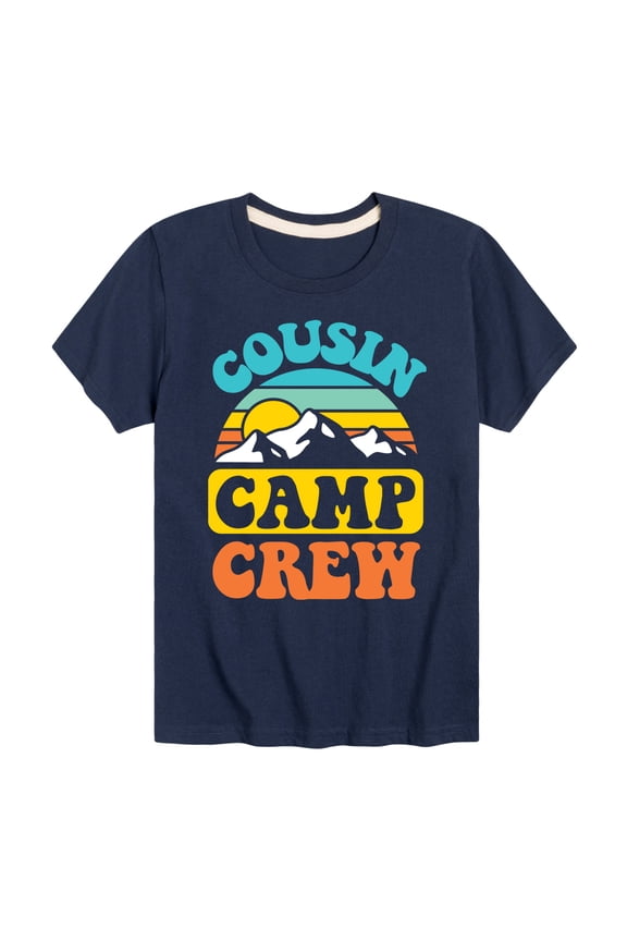 - Cousin Camp Crew Retro Mountains Short Sleeve Graphic T-Shirt