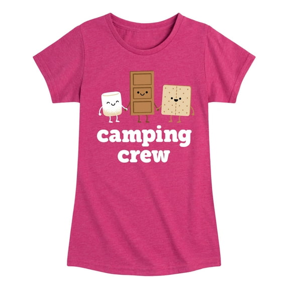 Instant Message - Camping Crew Smores - Toddler & Youth Girls Short Sleeve Graphic T-Shirt