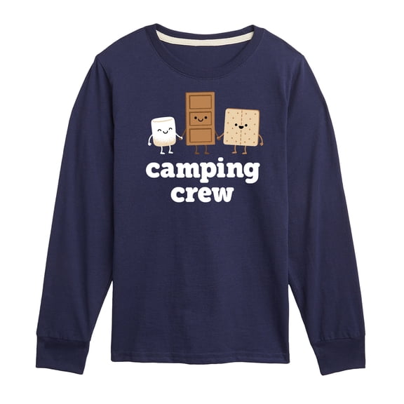 Instant Message - Camping Crew Smores - Toddler & Youth Long Sleeve Graphic T-Shirt