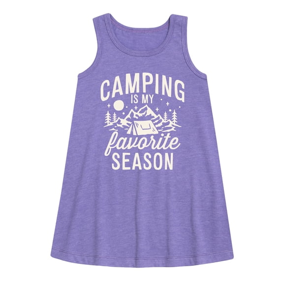 Instant Message - Camping Is My Favorite Season - Toddler & Youth Girls A-line Dress