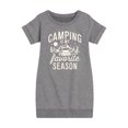 thumbnail image 1 of Instant Message - Camping Is My Favorite Season - Toddler & Youth Girls Fleece Dress, 1 of 6