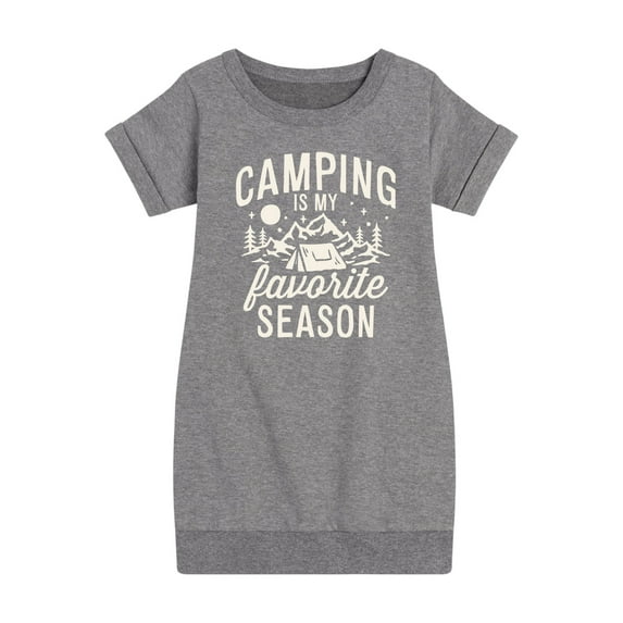 Instant Message - Camping Is My Favorite Season - Toddler & Youth Girls Fleece Dress