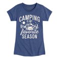 thumbnail image 1 of Instant Message - Camping Is My Favorite Season - Toddler & Youth Girls Short Sleeve Graphic T-Shirt, 1 of 6