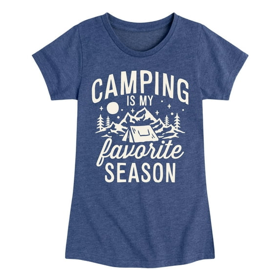 Instant Message - Camping Is My Favorite Season - Toddler & Youth Girls Short Sleeve Graphic T-Shirt
