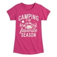 thumbnail image 1 of Instant Message - Camping Is My Favorite Season - Toddler & Youth Girls Short Sleeve Graphic T-Shirt, 1 of 6