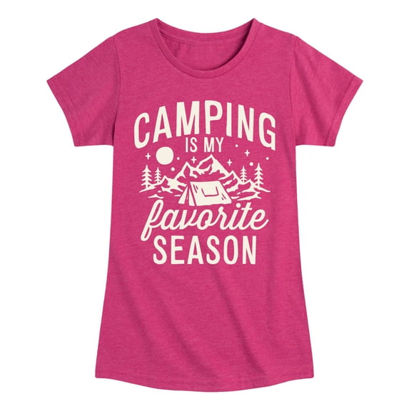 Instant Message - Camping Is My Favorite Season - Toddler & Youth Girls Short Sleeve Graphic T-Shirt