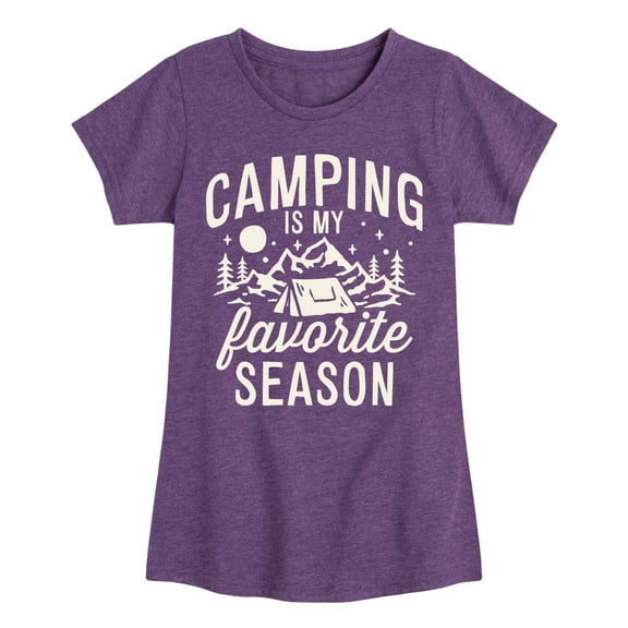 Instant Message - Camping Is My Favorite Season - Toddler & Youth Girls Short Sleeve Graphic T-Shirt