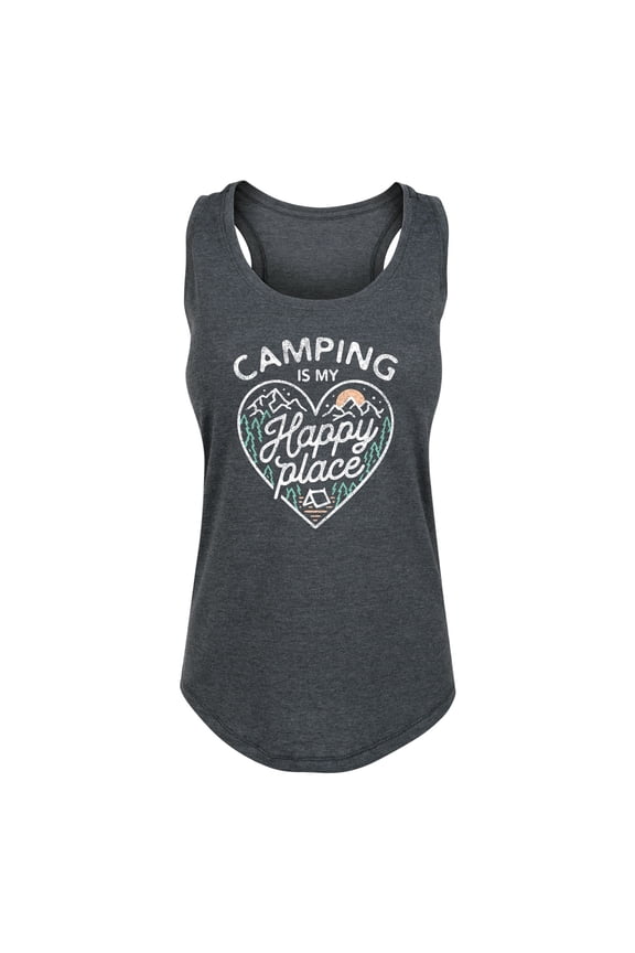 - Camping Is My Happy Place Graphic Racerback Tank