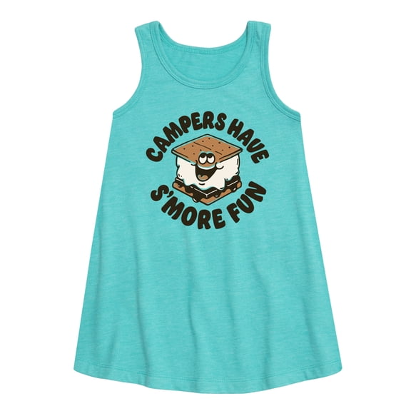 Instant Message - Camping Is Smore Fun - Toddler & Youth Girls A-line Dress