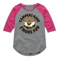 thumbnail image 1 of Instant Message - Camping Is Smore Fun - Toddler & Youth Girls Raglan Graphic T-Shirt, 1 of 5